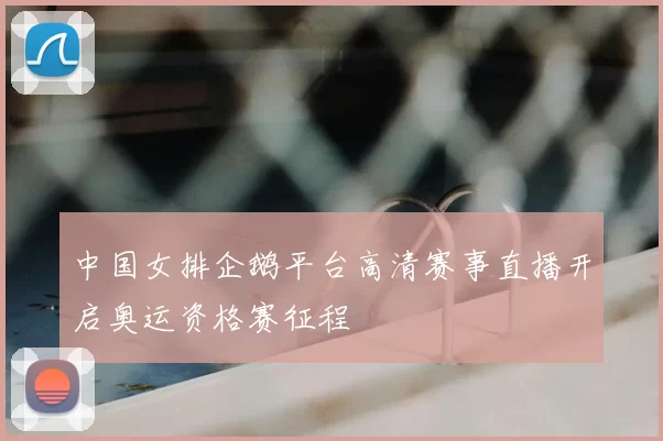 中国女排企鹅平台高清赛事直播开启奥运资格赛征程